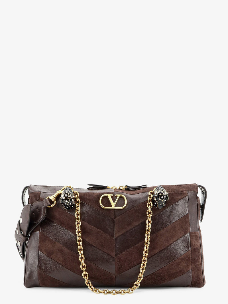Valentino Garavani Valentino Garavani Panthea Suede and Leather Bag Brown - World Class Fashion