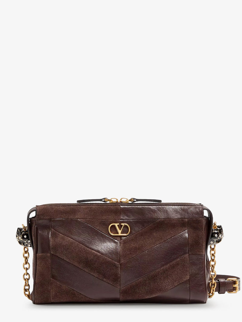 Valentino Garavani Valentino Garavani Panthea Suede And Leather Crossbody Bag - World Class Fashion
