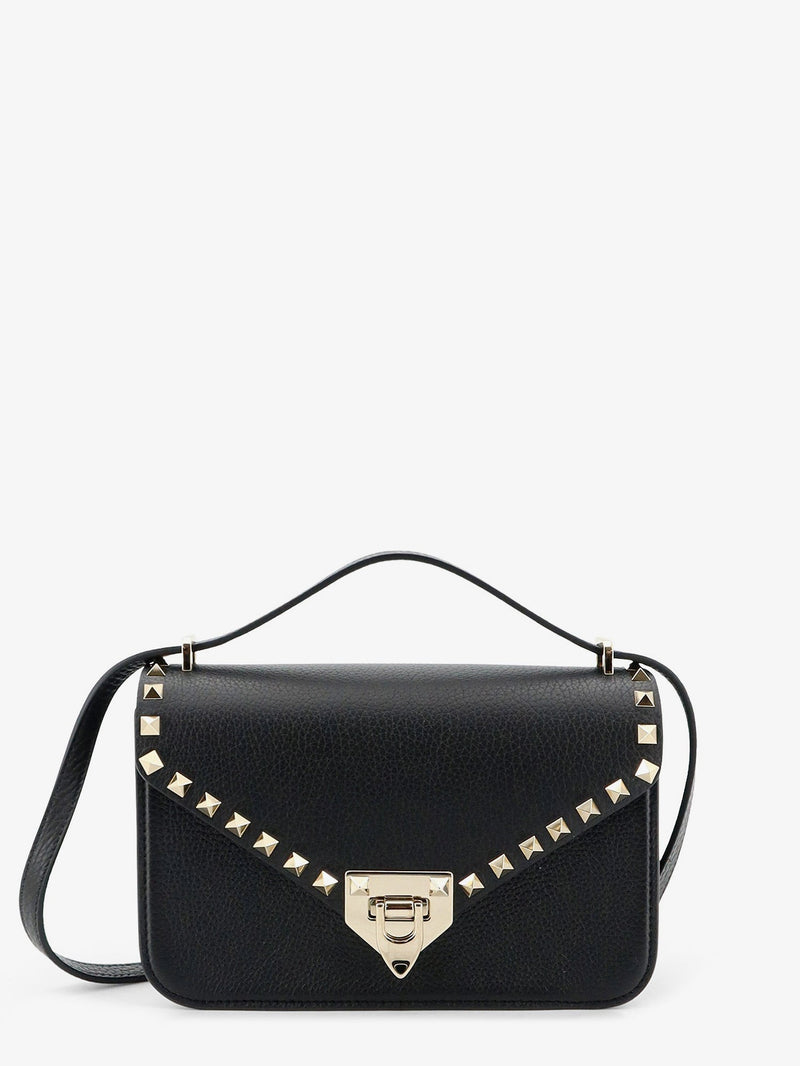 Valentino Garavani Valentino Garavani Rockstud Leather Crossbody Bag Black - World Class Fashion