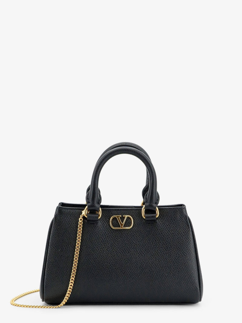 Valentino Garavani Bolso de Mano Pequeño Valentino Garavani VLogo Signature de Piel Negro - World Class Fashion