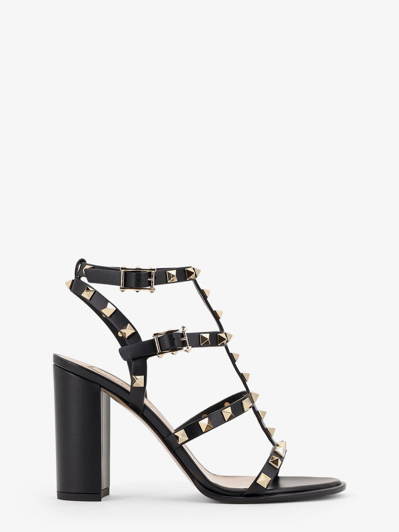 Valentino Garavani Valentino Garavani Rockstud Leather Sandals Black Women - World Class Fashion