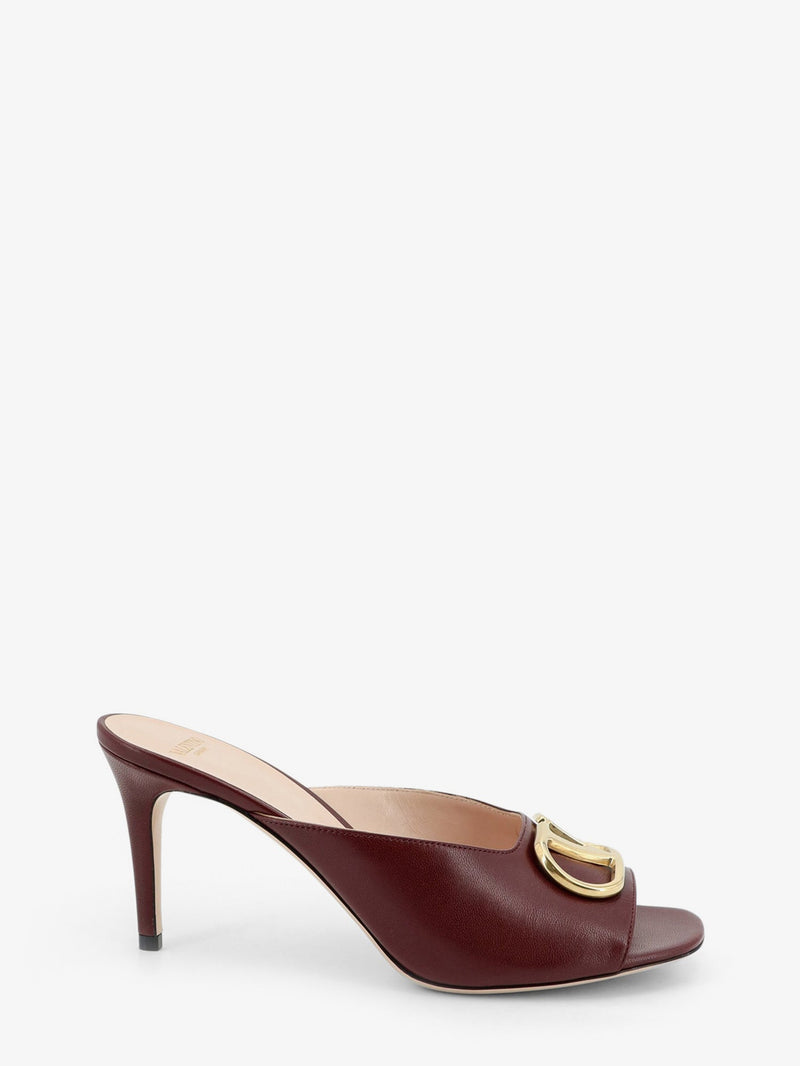 Valentino Garavani Valentino Garavani Vlogo Signature Leather Sandals Brown - World Class Fashion