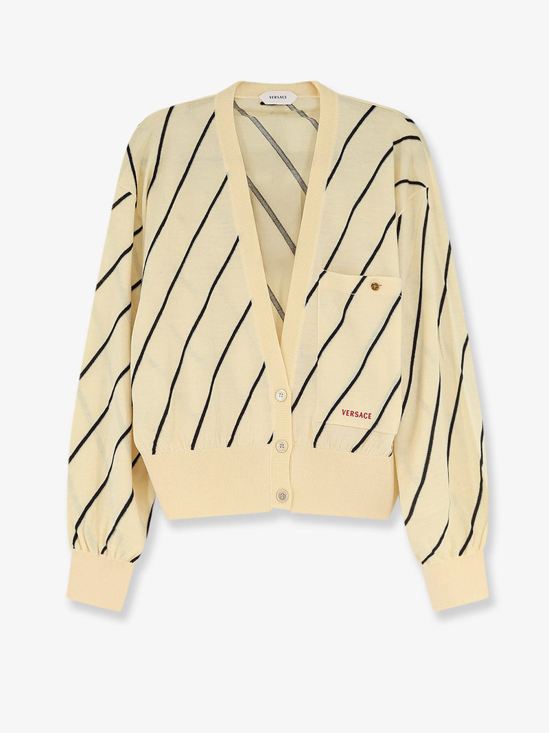 Versace Versace Wool Blend Cardigan Yellow Women - World Class Fashion