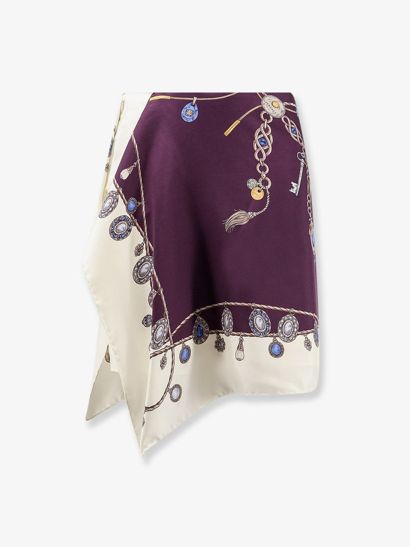 Versace Versace Printed Silk Twill Miniskirt Purple - World Class Fashion