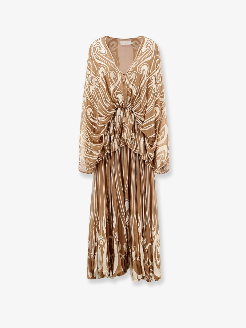 Zimmermann Zimmermann Momentum Burnout Bubble Gown Brown - World Class Fashion