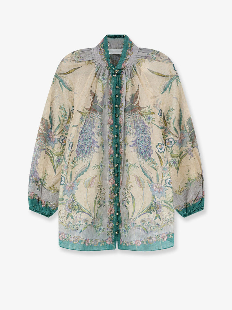 Zimmermann Zimmermann Indra Cotton Silk Shirt Multicolor - World Class Fashion