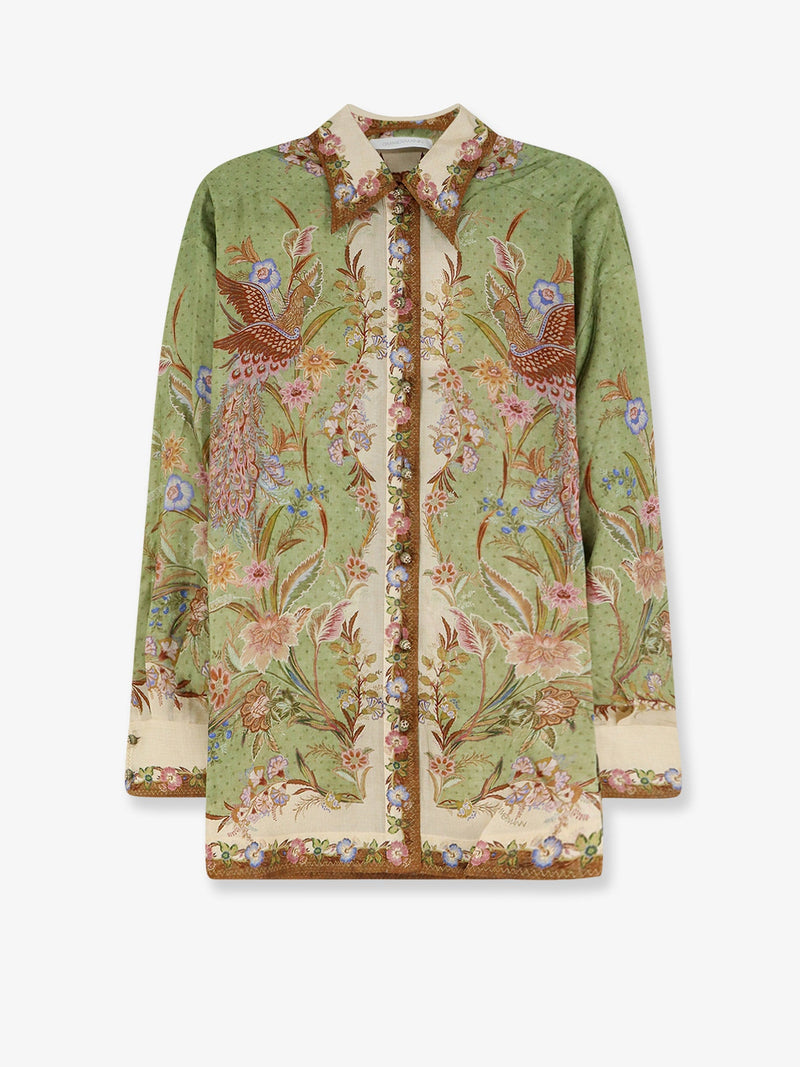 Zimmermann Zimmermann Indra Silk Shirt Green Women - World Class Fashion