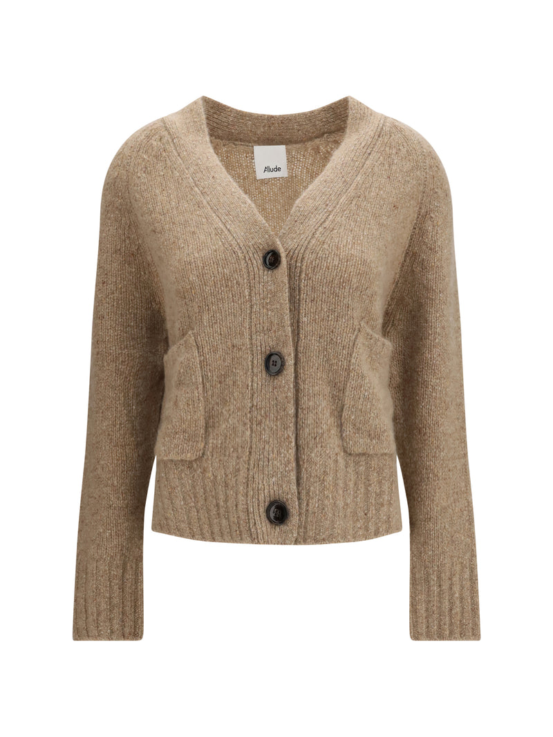 Allude Allude Cashmere V-neck Cardigan Beige Women - World Class Fashion