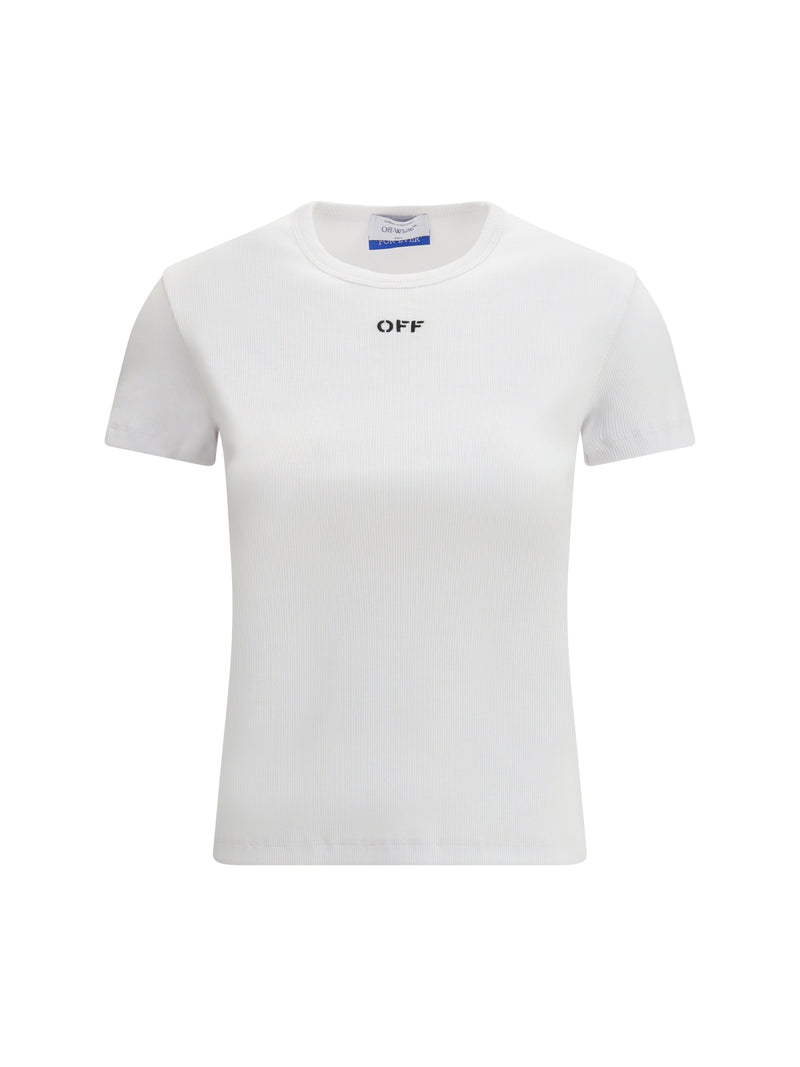 Off-white Off-white Off Stamp Rib Basic T-shirt White-Black - World Class Fashion
