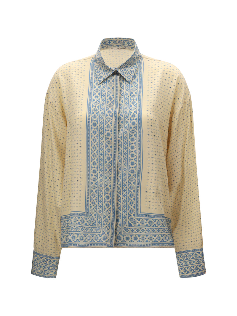 Ermanno Scervino Ermanno Scervino Silk Shirt With Geometric Print - World Class Fashion
