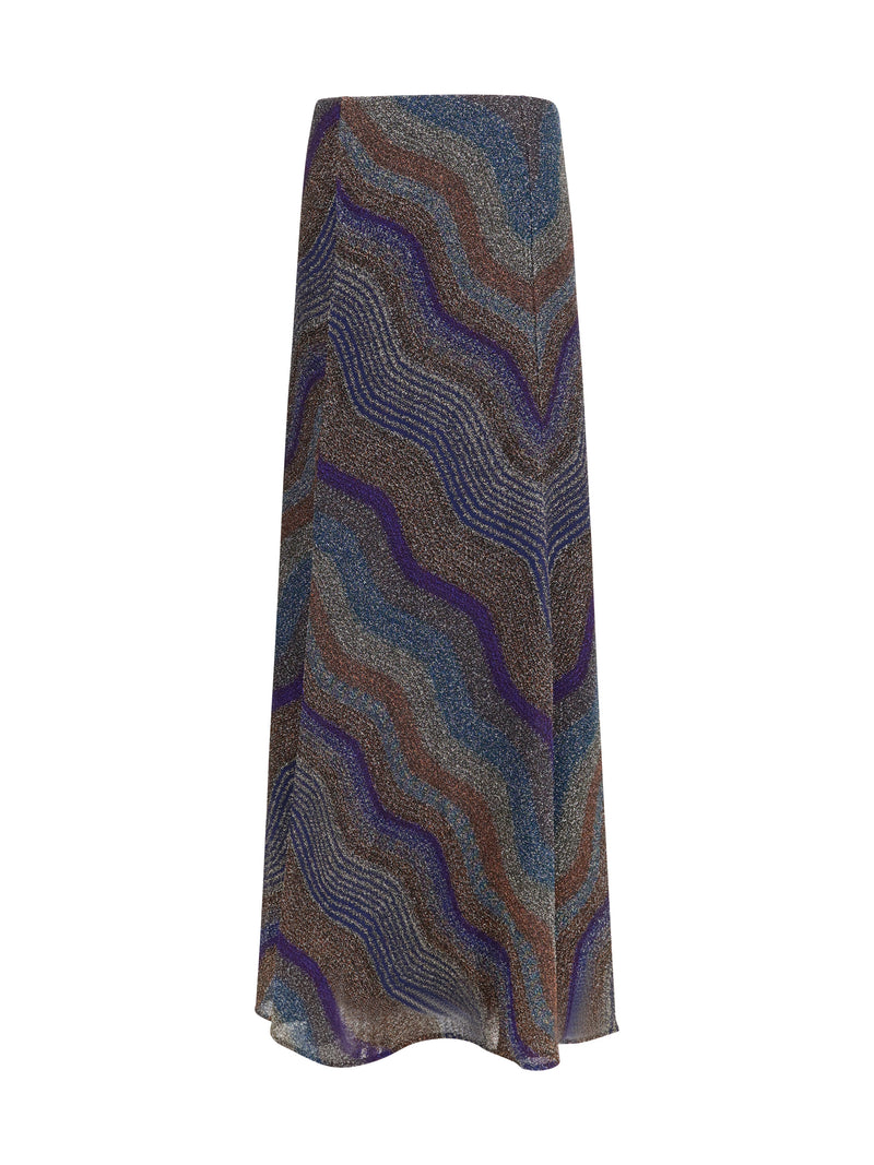 Missoni Missoni Sequined Chevron Lamé Viscose Skirt Multicolor - World Class Fashion