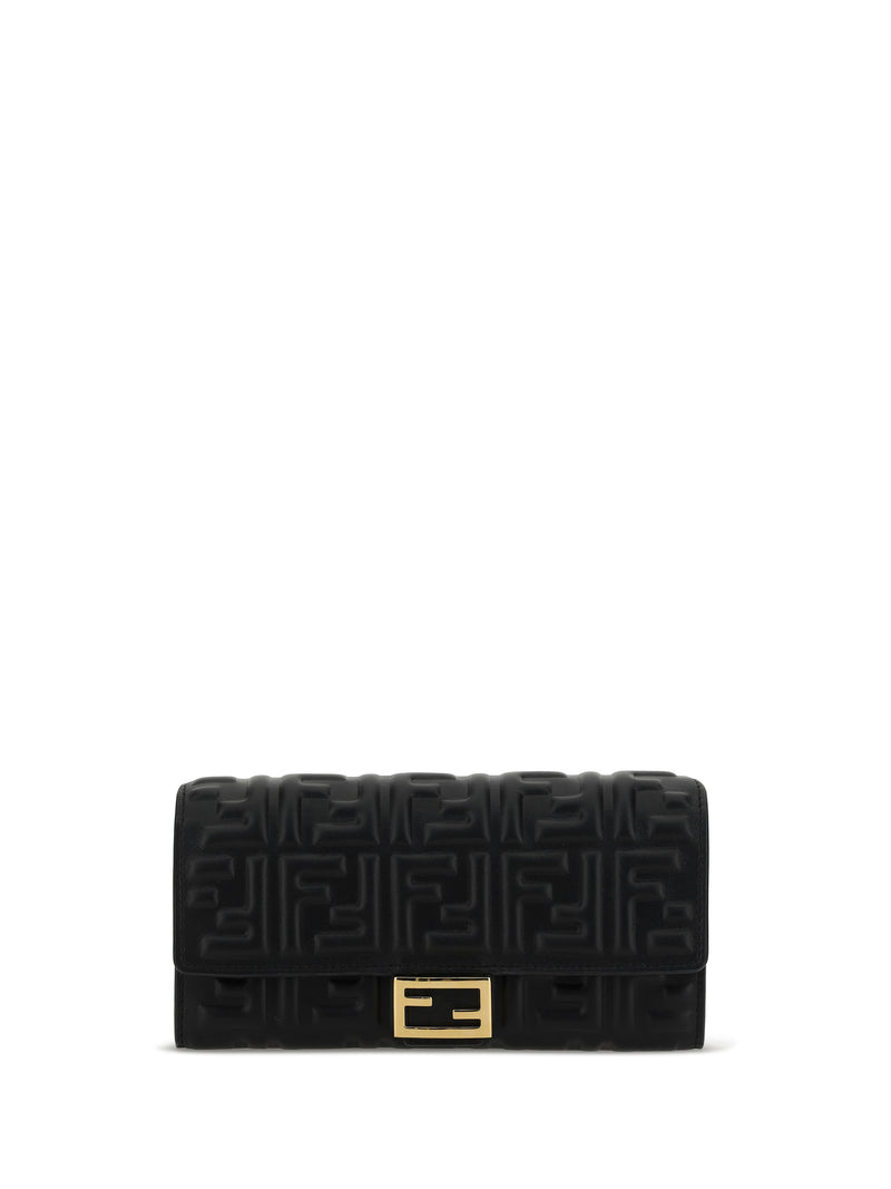 Fendi Fendi Lambskin Chain Wallet Nero+Oro Soft - World Class Fashion