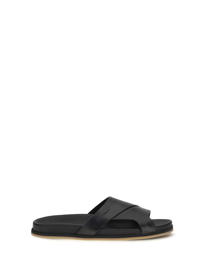 Santoni Santoni Leather Slippers - World Class Fashion