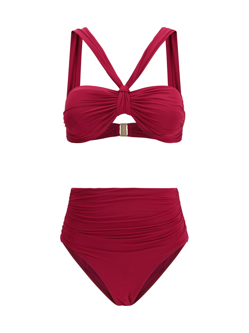 Zimmermann Zimmermann Daylight Knot Detail Bikini Ruby - World Class Fashion