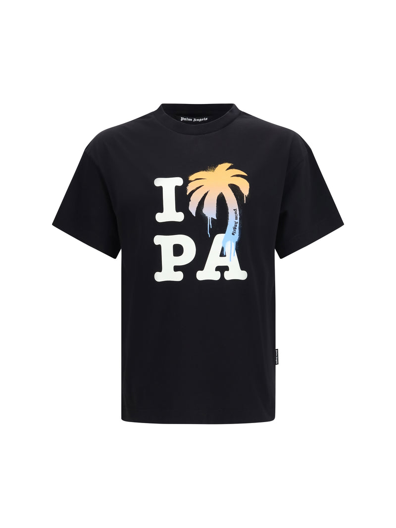 Palm Angels Palm Angels I Love PA T-shirt Black White - World Class Fashion