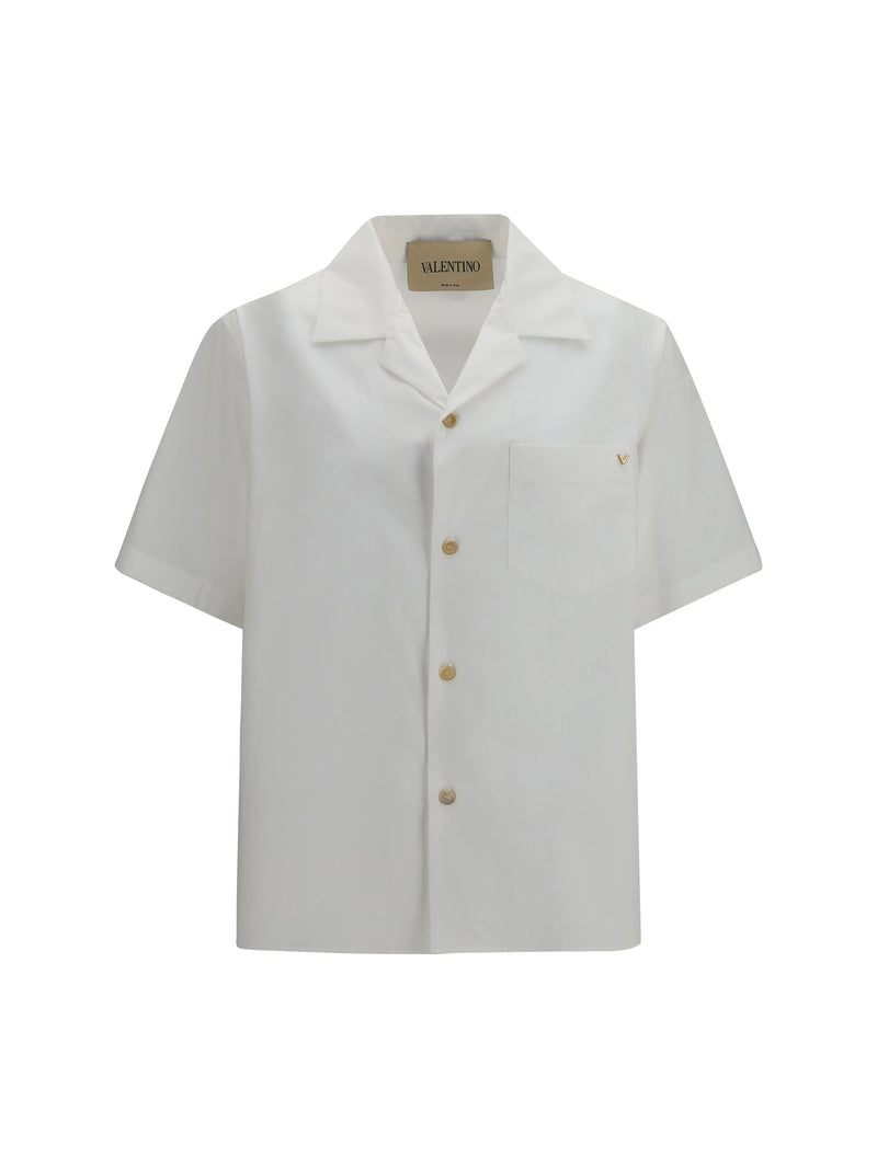 Valentino Valentino Short-sleeve Shirt with VLogo White - World Class Fashion