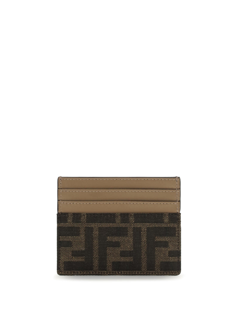 Fendi Fendi Card Holder FF Jacquard Fabric Brown Women - World Class Fashion