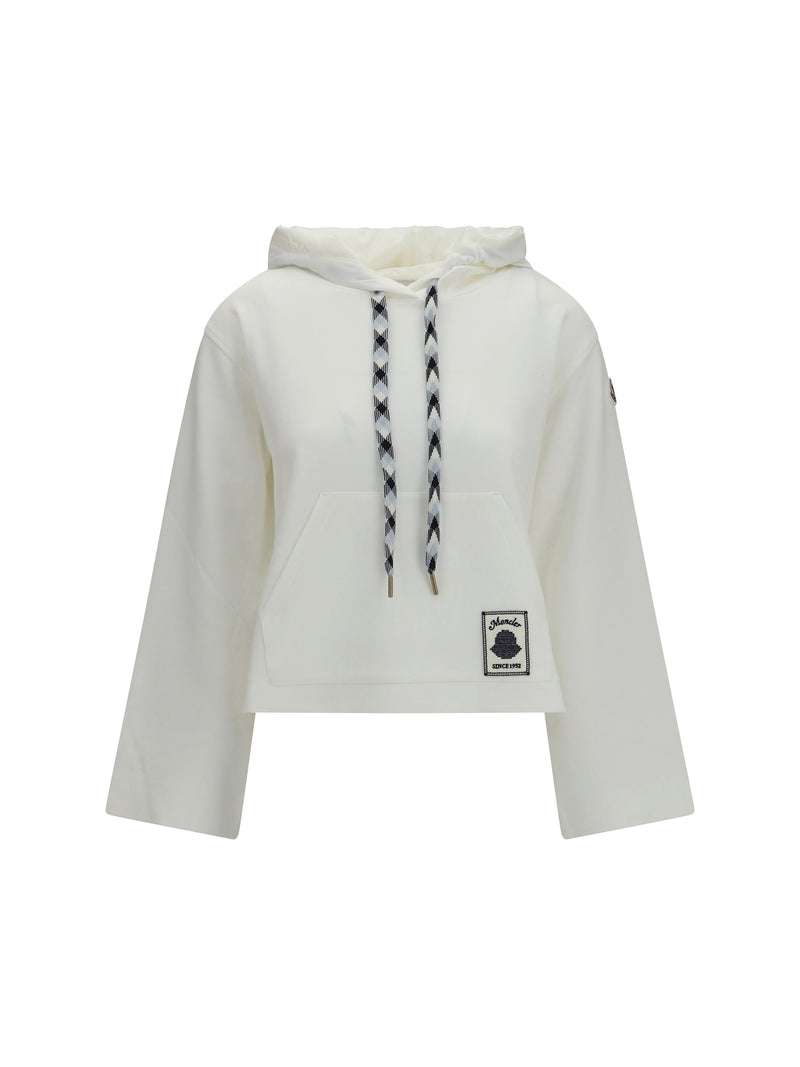 Moncler Moncler Cotton Blend Cropped Hoodie Natural - World Class Fashion
