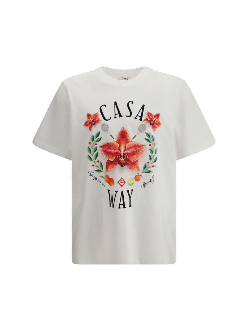 Casablanca Casablanca Casa Way Orchid Logo T-shirt Bright White - World Class Fashion