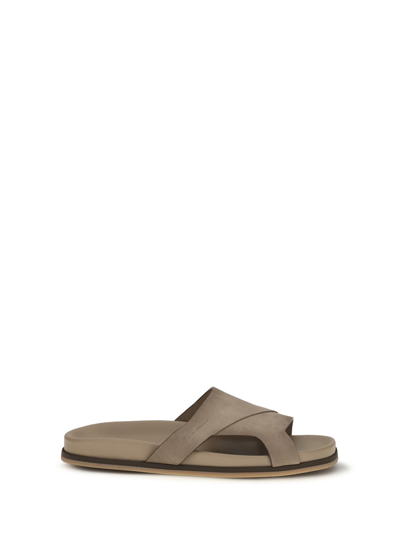 Santoni Sandalias de piel Santoni para hombre, color beige - World Class Fashion