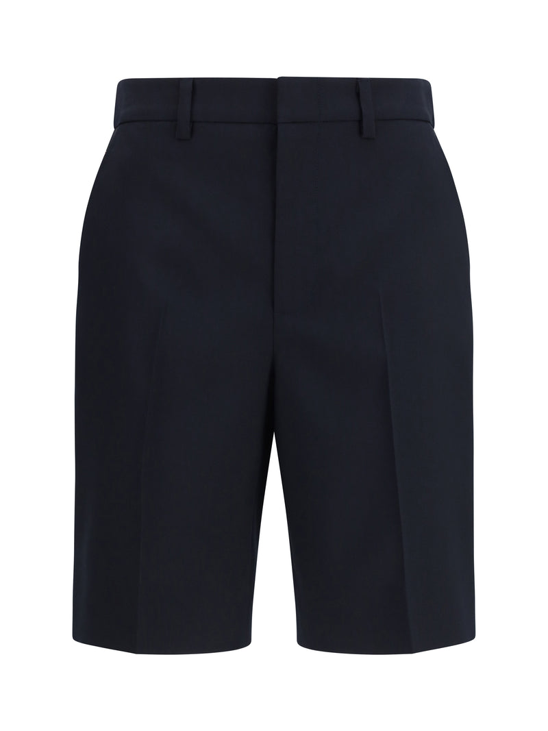 Gucci Gucci Wool Bermuda Shorts Blue/Red Women - World Class Fashion