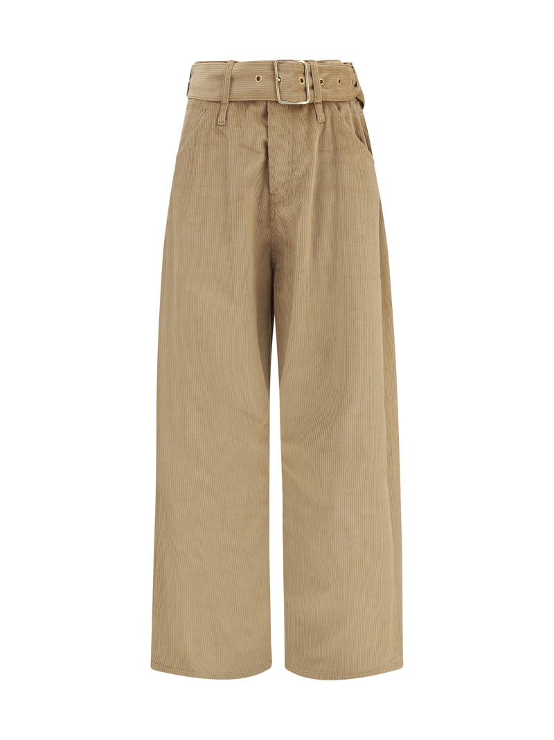 Darkpark Darkpark Korea Pier Corduroy Pants Beige - World Class Fashion
