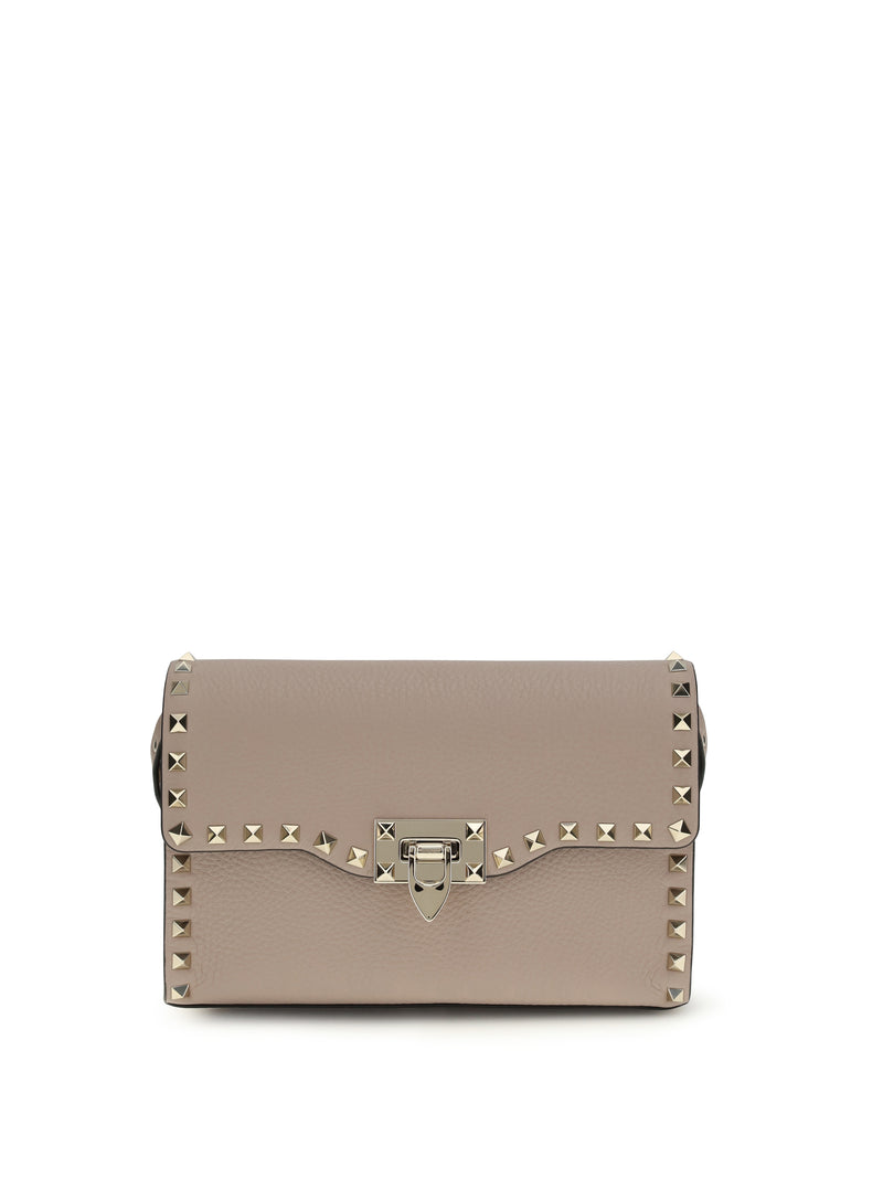 Valentino Garavani Valentino Garavani Small Rockstud Shoulder Bag Poudre - World Class Fashion