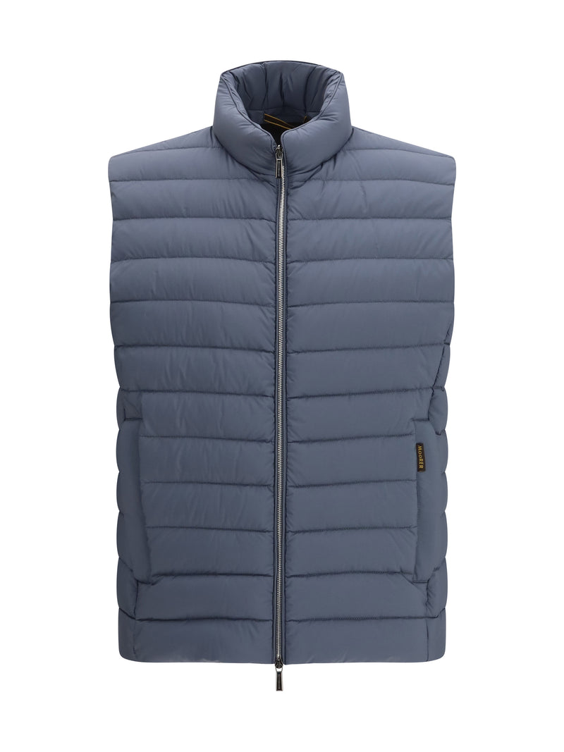 Moorer Moorer Calaf-S3 Quilted Gilet Chambray - World Class Fashion
