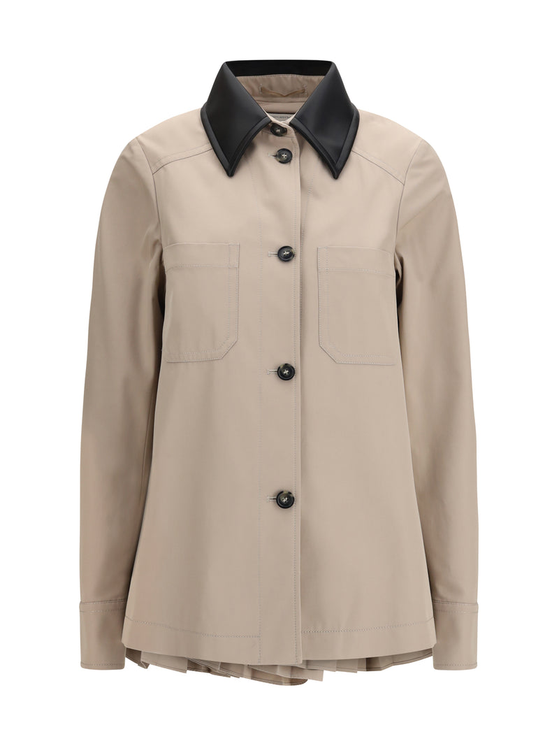 Max Mara Sportmax Max Mara Sportmax Cotton Gabardine Shirt Beige - World Class Fashion