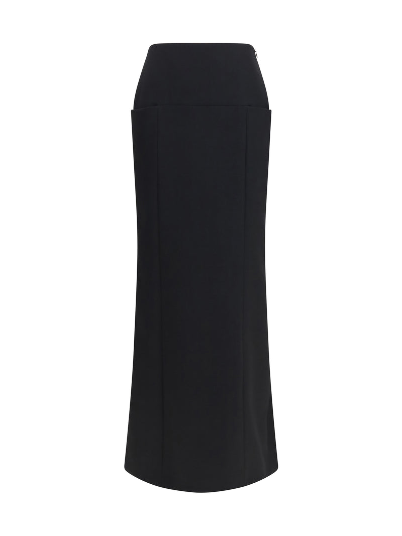 Alaia Alaïa Wool Column Skirt Noir - World Class Fashion