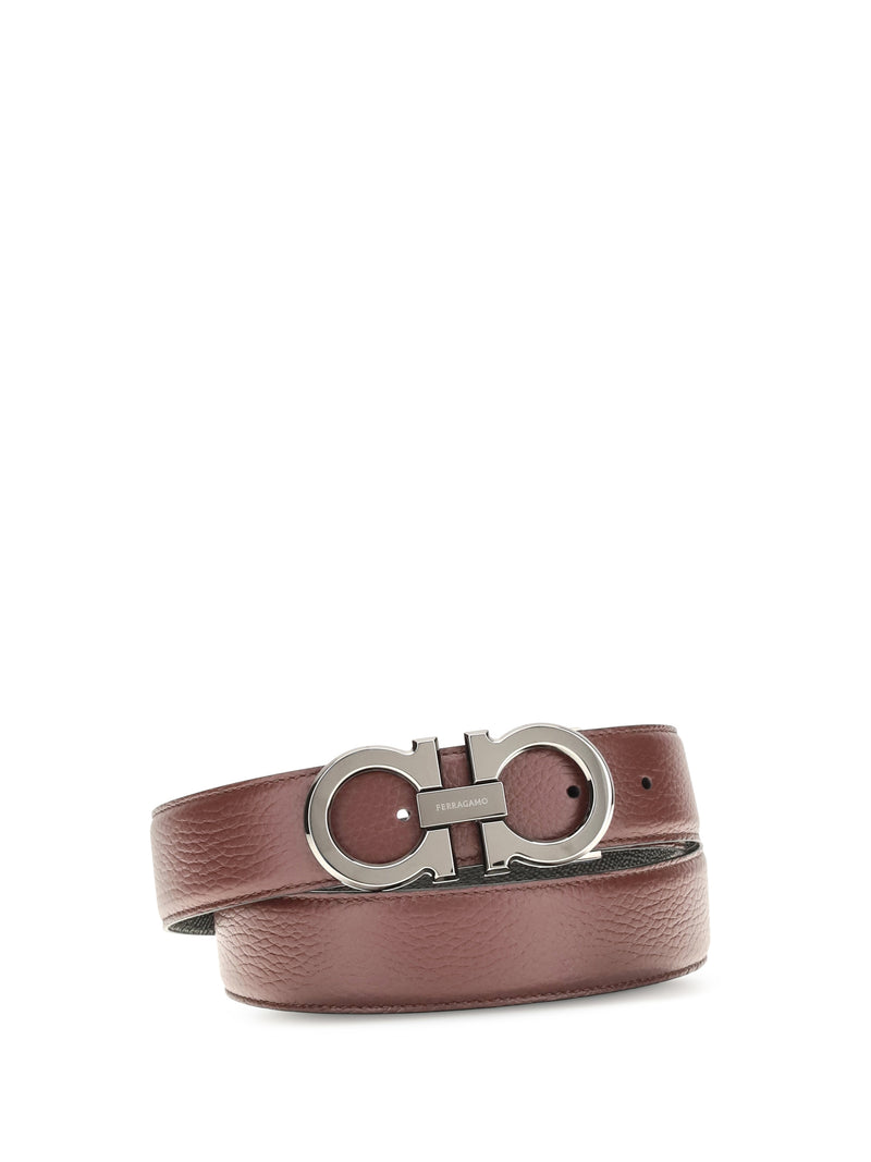 Ferragamo Ferragamo Reversible Gancini Belt Brown Stone - World Class Fashion