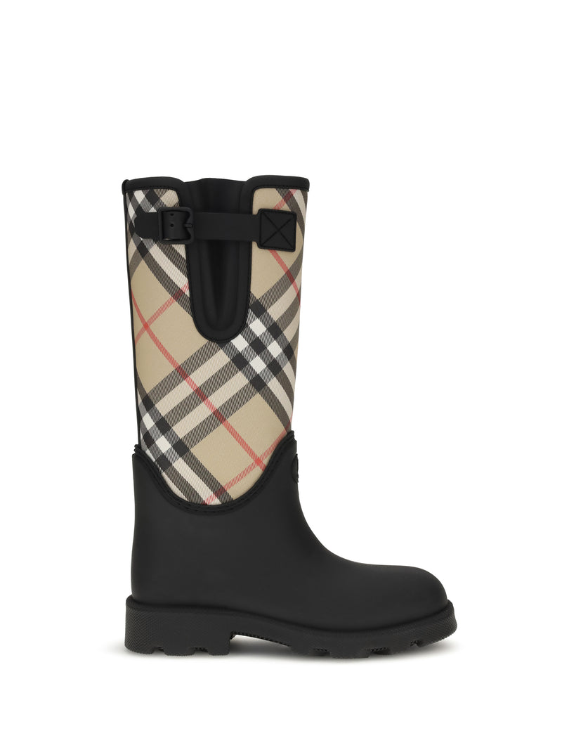 Burberry Burberry Marsh Stamp Rubber High Boots Black - World Class Fashion