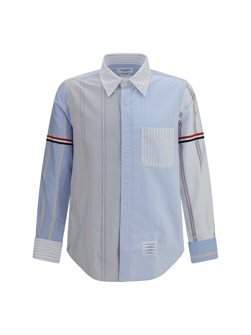 Thom Browne Thom Browne Funmix Striped Oxford Shirt Light Blue - World Class Fashion