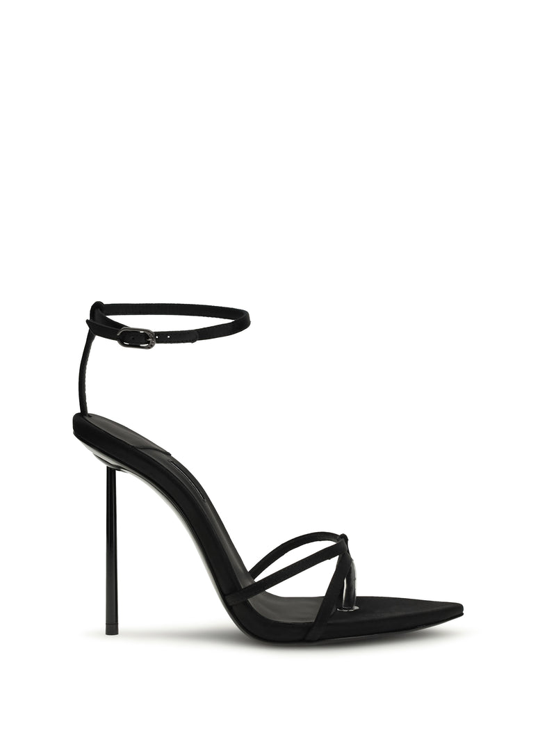 Le Silla Le Silla Gisele Satin Sandals Nero - World Class Fashion