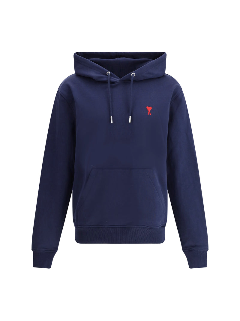 AMI Paris AMI Paris Cotton Hoodie Bleu Nuit - World Class Fashion