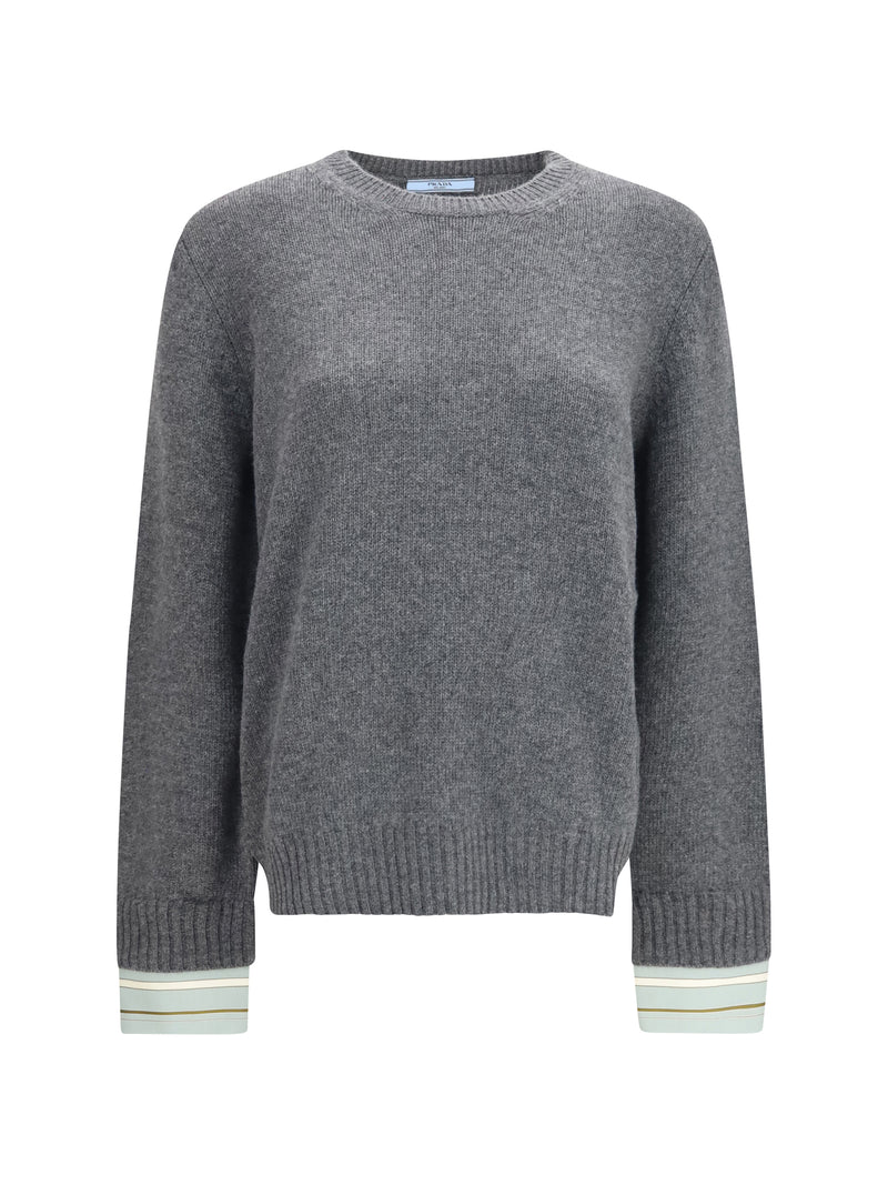 Prada Prada Crewneck Wool Sweater Ardesia - World Class Fashion