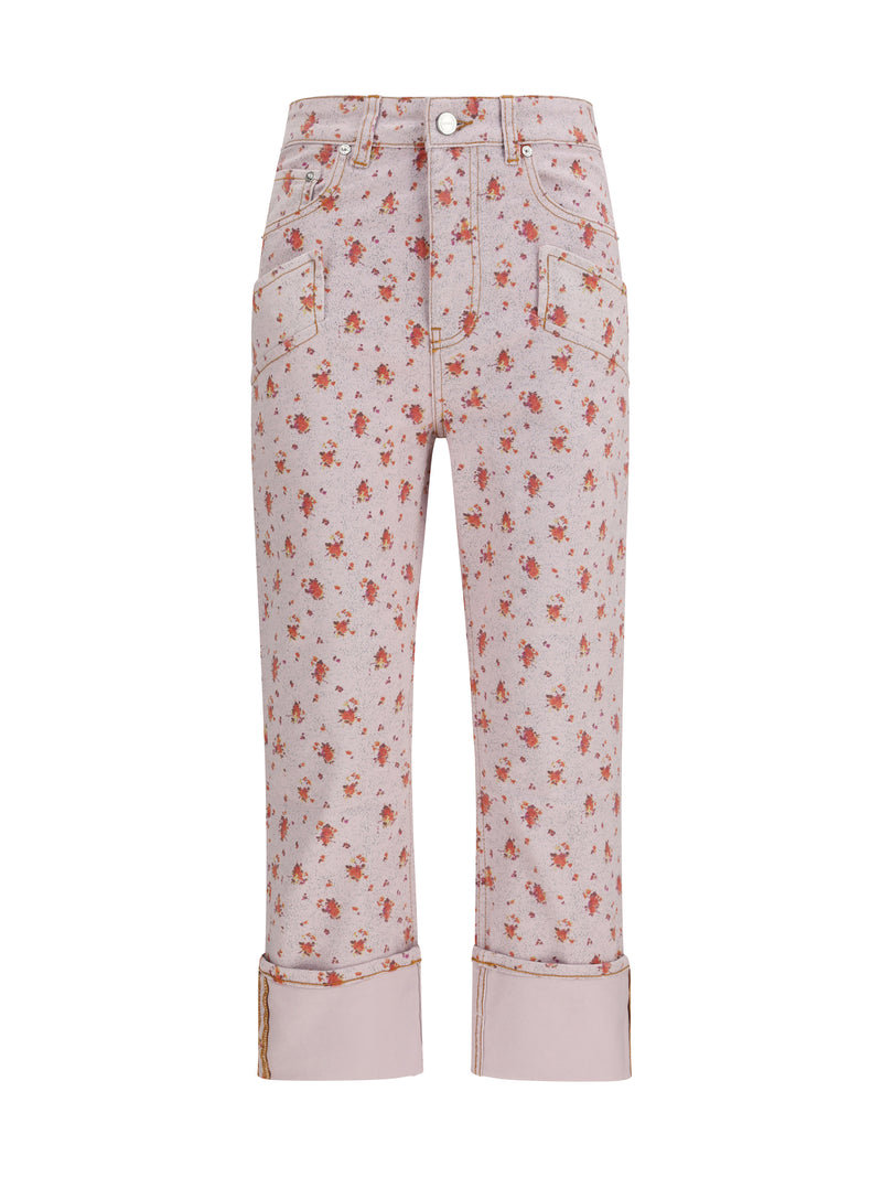 Ganni Ganni Printed Capri Pants Peachskin Women - World Class Fashion