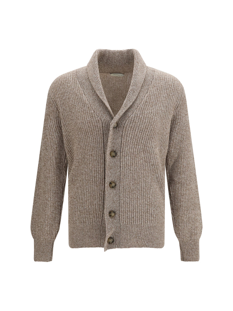 Brooksfield Brooksfield Virgin Wool Shawl Collar Cardigan Segale - World Class Fashion