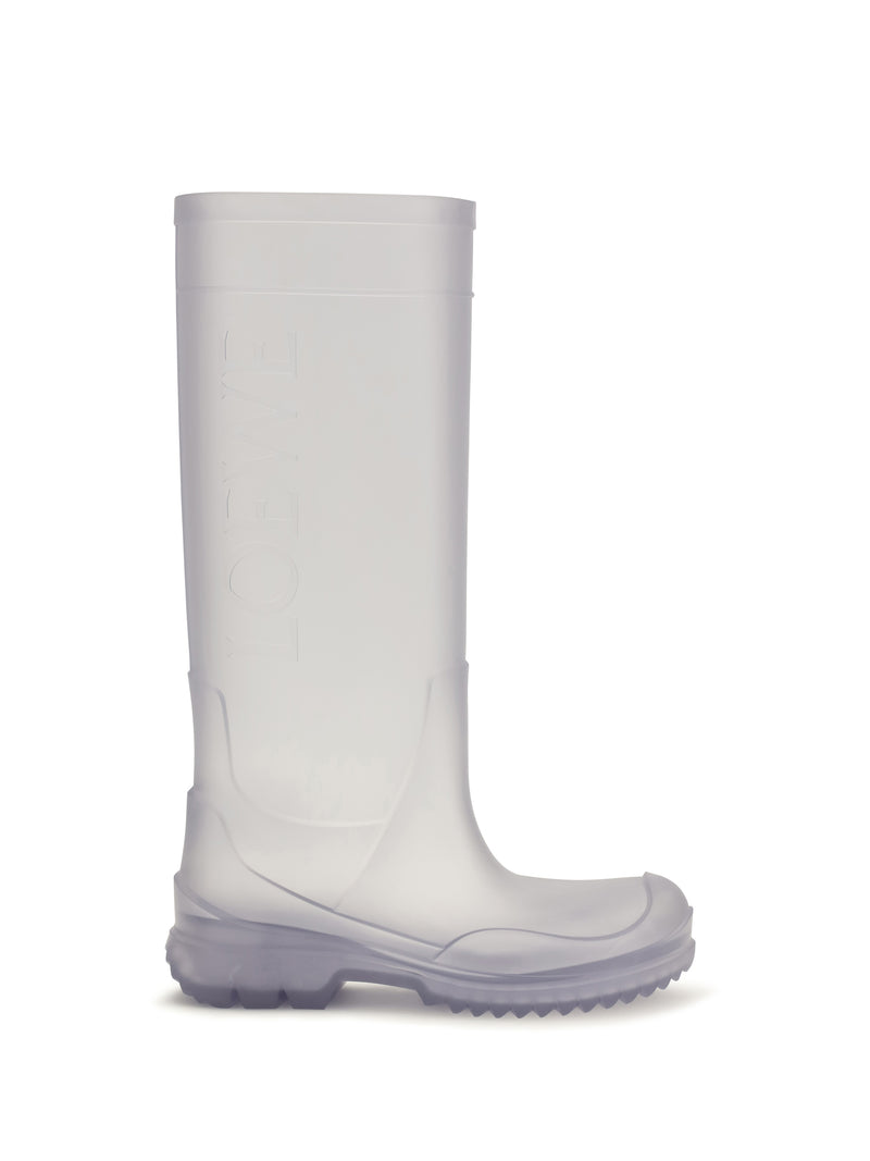 Loewe Loewe Logo Rubber Rain Boots Transparent Men - World Class Fashion