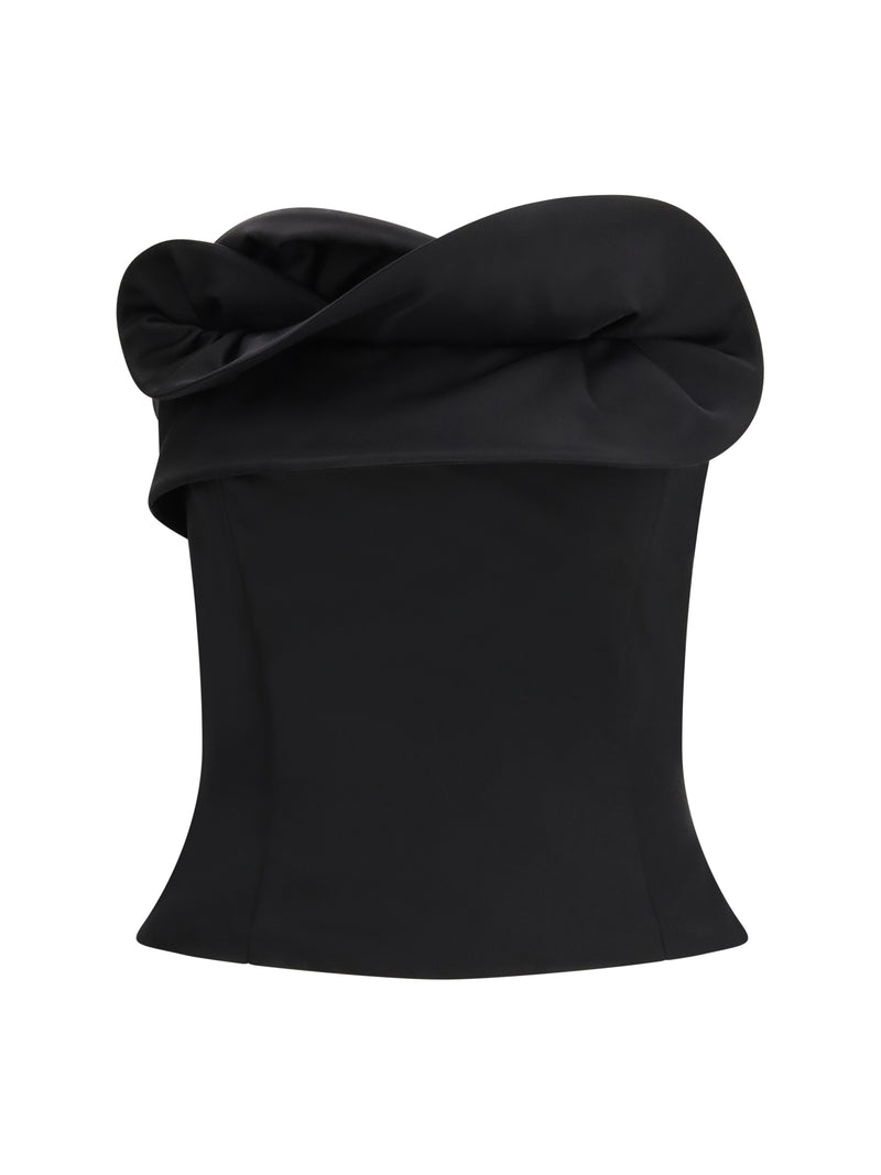 Magda Butrym Magda Butrym Wool Silk Corset Top Black - World Class Fashion