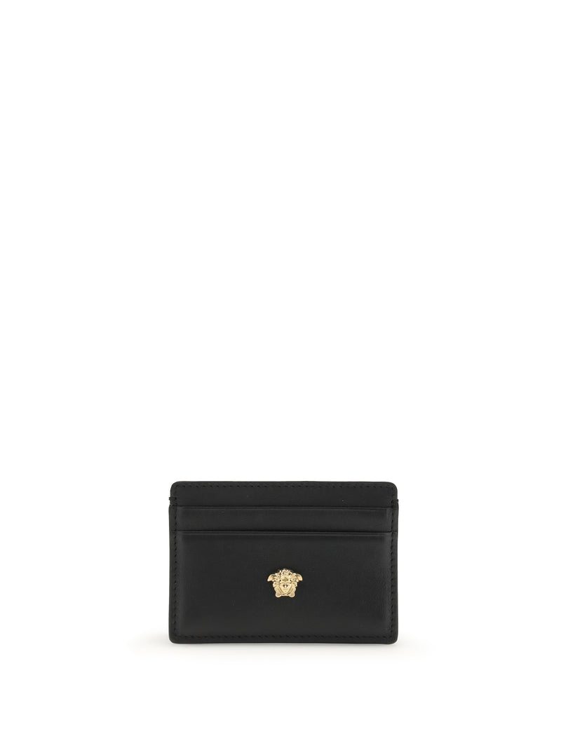 Versace Versace La Medusa Leather Card Holder Black-Versace Gold - World Class Fashion