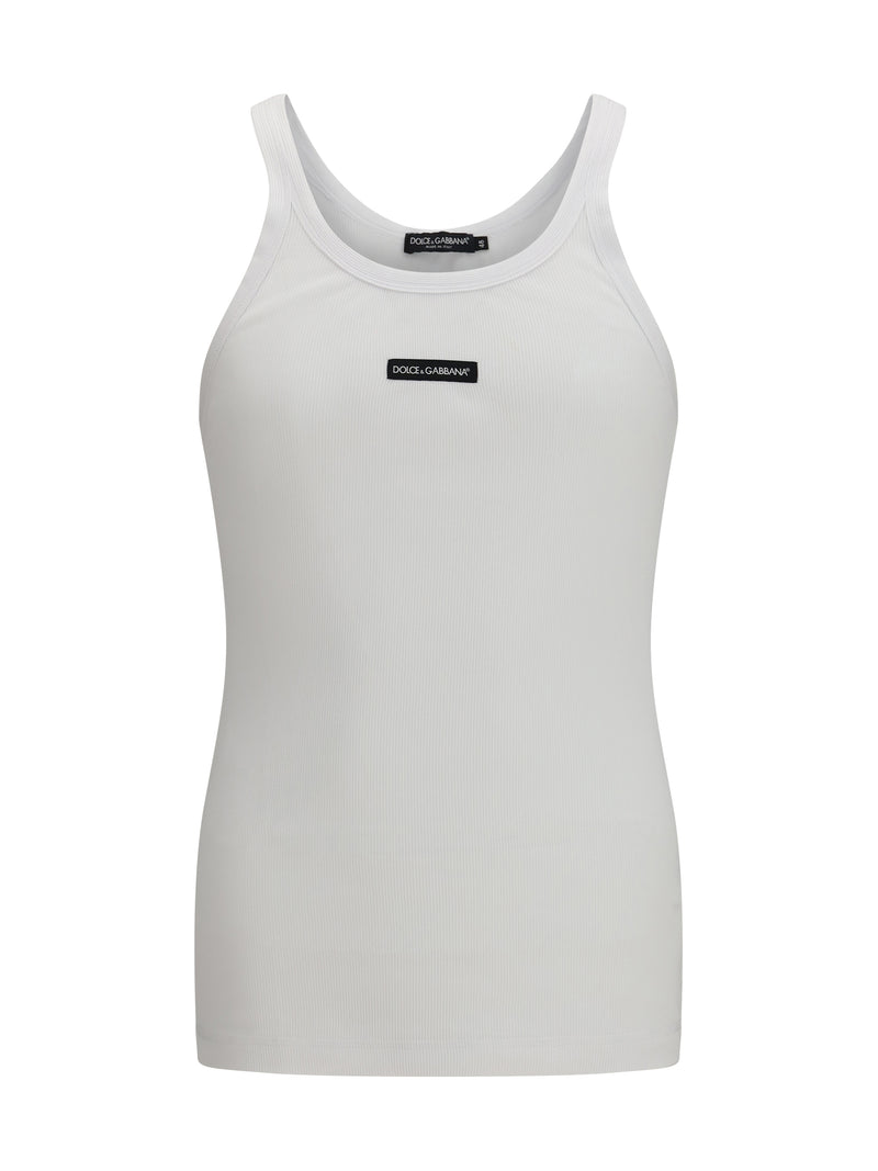 Dolce & Gabbana Dolce & Gabbana Cotton Printed Tank Top Bianco Ottico - World Class Fashion