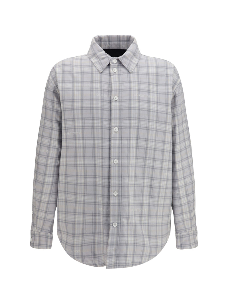 Off-white Off-white Padded Flannel Jacket Light Gray - World Class Fashion