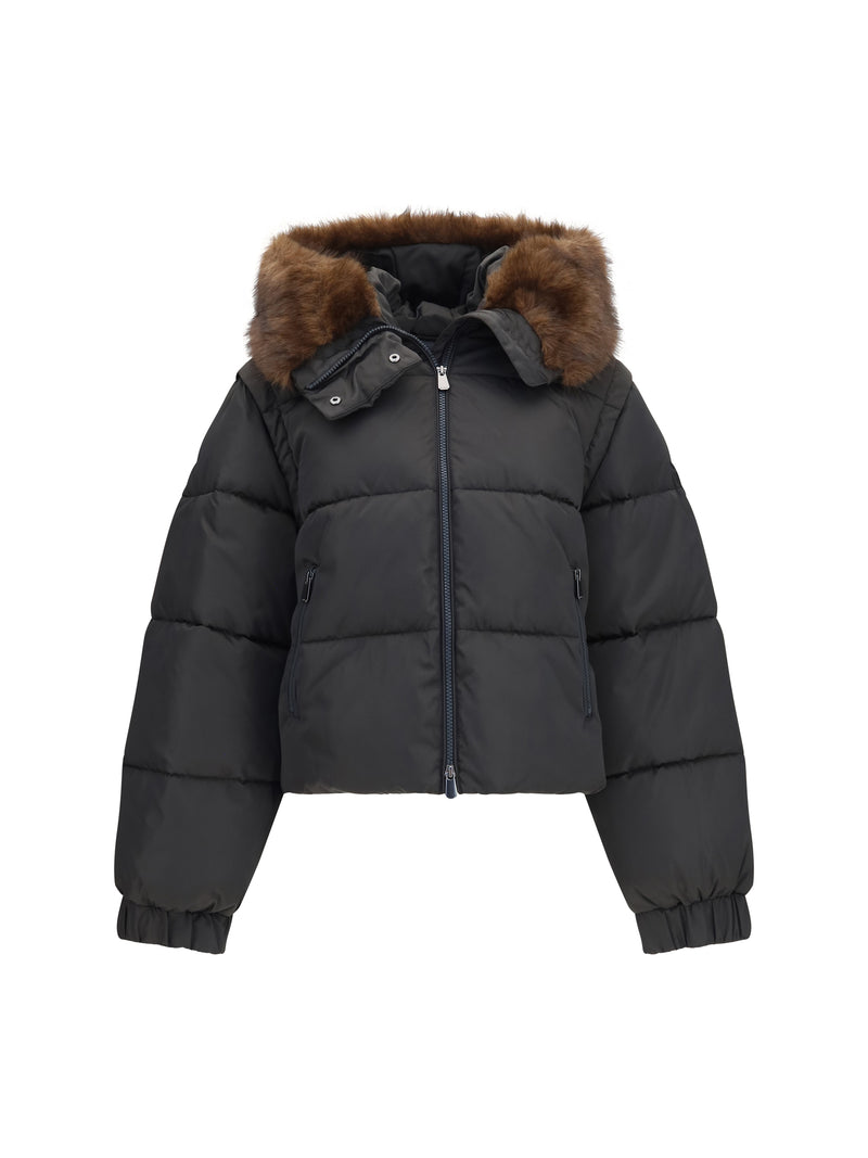 Pinko Pinko Godetia Padded Down Jacket Brown Women - World Class Fashion