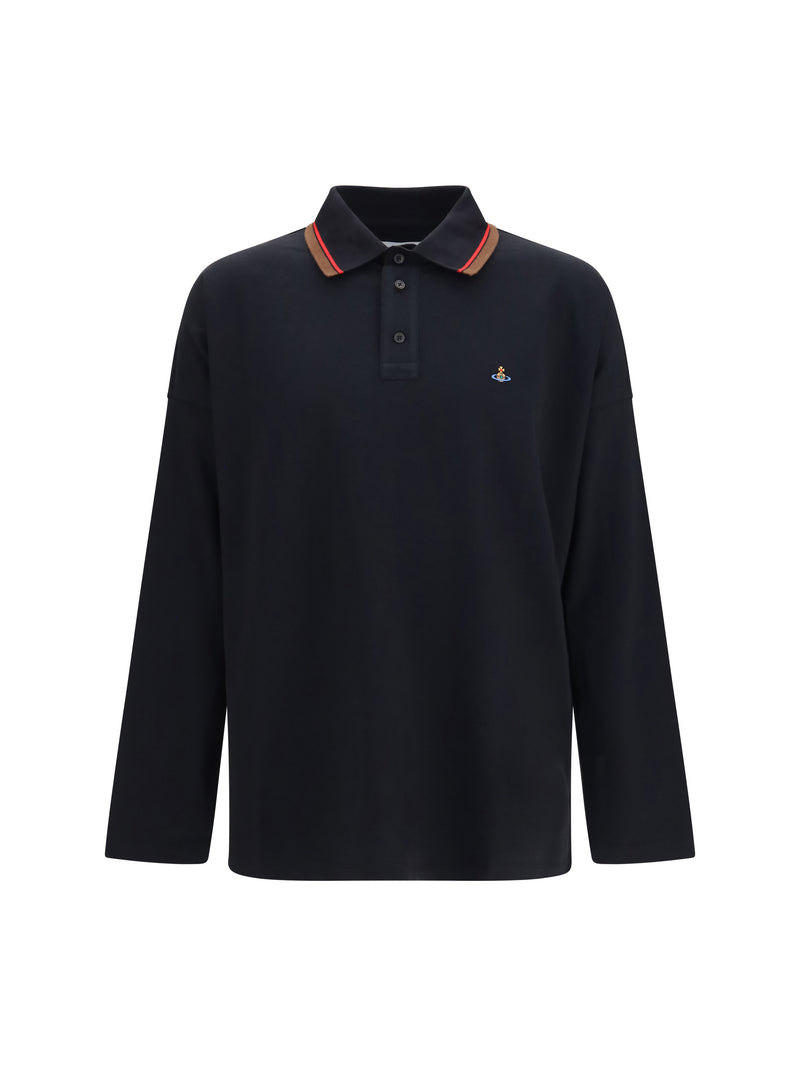 Vivienne Westwood Vivienne Westwood Oversized Long-sleeve Polo Black - World Class Fashion
