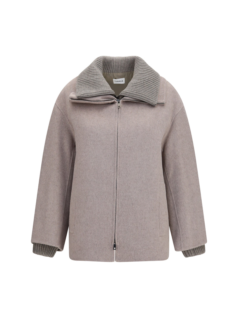 P.a.r.o.s.h. P.a.r.o.s.h. Double Wool and Quilted Jacket Tortora - World Class Fashion