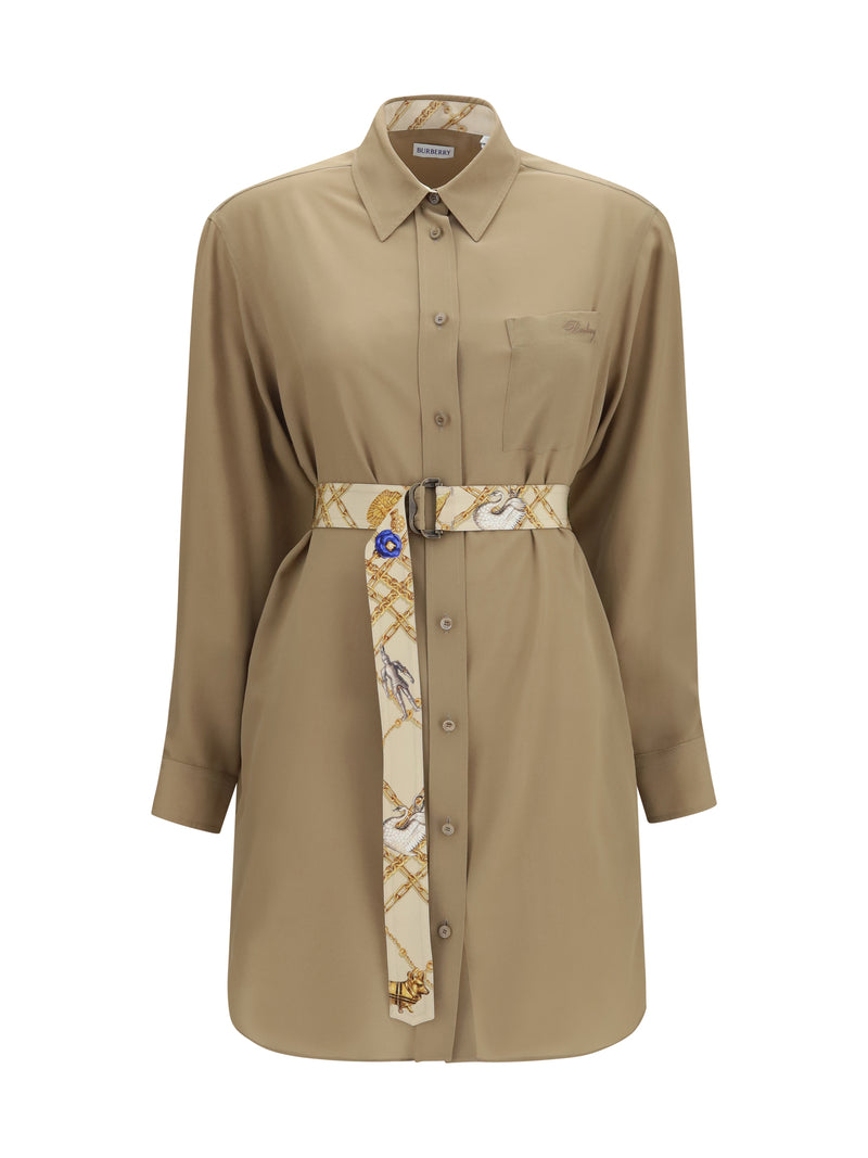 Burberry Burberry Silk Crêpe De Chine Shirt Dress Puddle - World Class Fashion