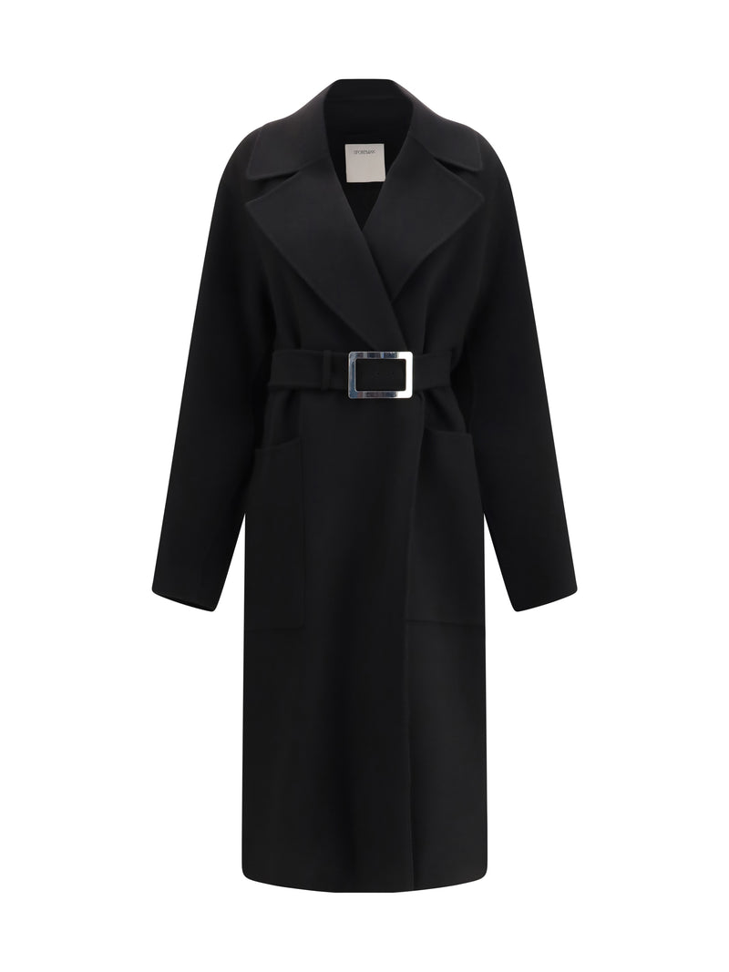Max Mara Sportmax Max Mara Sportmax Abrigo Vestido de Lana Nero - World Class Fashion