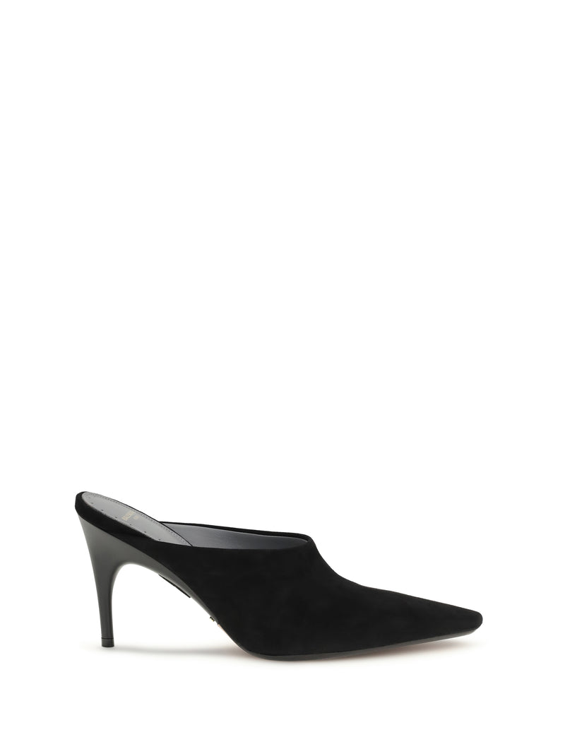 Balenciaga Balenciaga Duchesse Suede Mule Black/Gold Women - World Class Fashion
