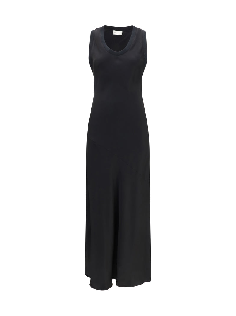 AMI Paris AMI Paris Sleeveless Satin Dress Noir - World Class Fashion
